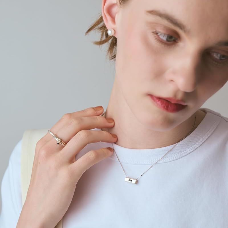  アガット シルバールビー オニキスチャーム ネックレス アクセサリー