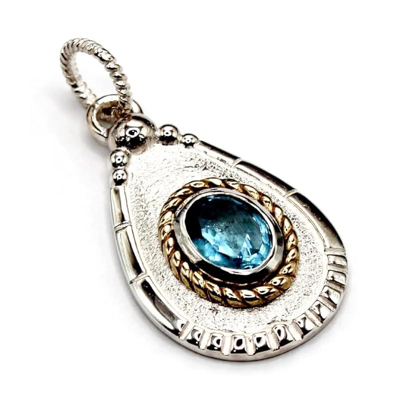 世界の カルメロ ブルートパーズ ペンダント シルバー９２５ レディース スイスブルートパーズ ペンダントトップ