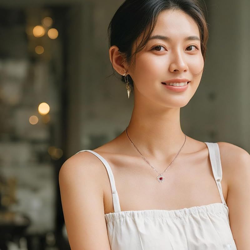 AGVANA ネックレス レディース ルビー 誕生石 シルバー S 925 ホワイトデー お返し ギフト 女性 ジュエリー プレゼント ラッピング用品付