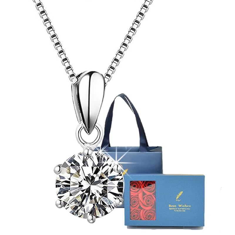Angel s Closet レディース ネックレス ダイヤモンド より輝く ジュエリー 1 0 ct モアッサナイト 1カラット ペンダント シルバー925 5層プラチナコーティング お祝い プレゼント ギフトバッグ ケース付