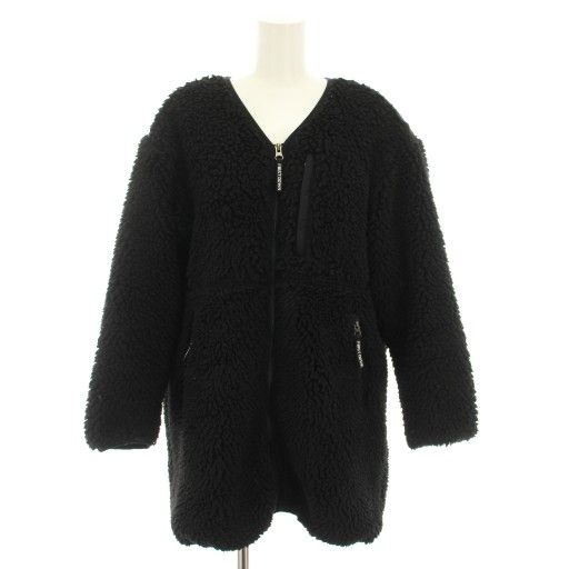 ファーストダウン FIRST DOWN ボアジャケット フリースジャケット アウター ロゴ刺繍 F 黒 ブラック 184-3540 YT