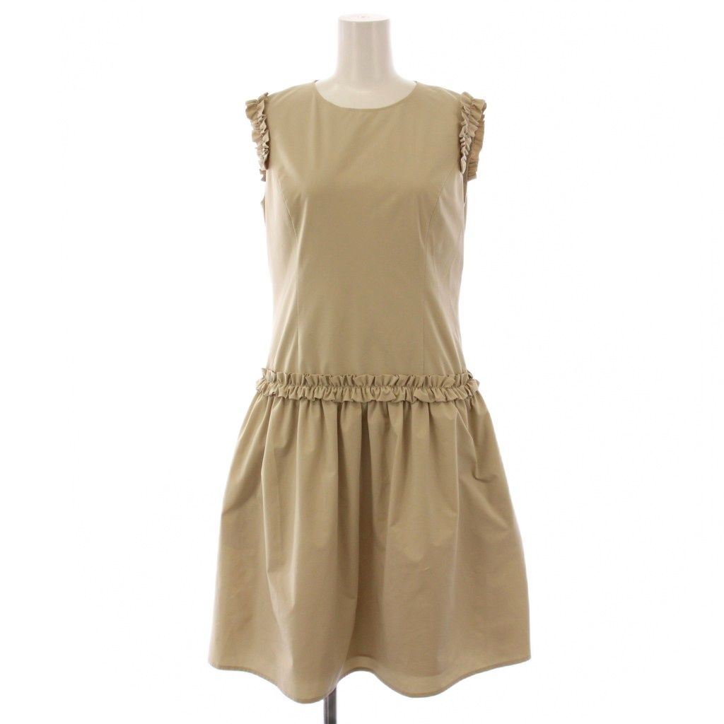 ルネ Rene レイニーギャザー ワンピース ひざ丈 ノースリーブ 34