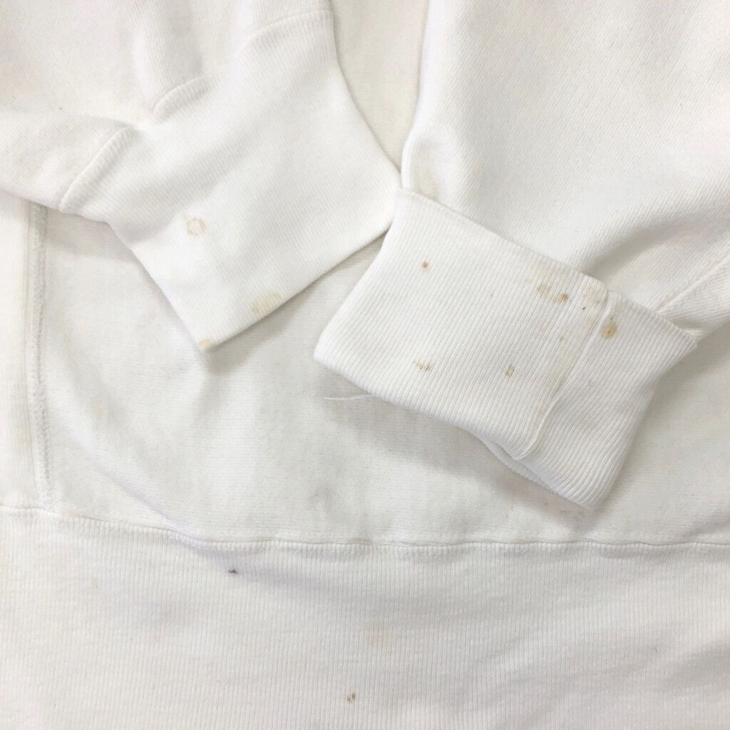 80年代 USA製 Champion チャンピオン REVERSE WEAVE リバースウィーブ スウェット カレッジ ホワイト(メンズ XL)中古 古着 V9245 80年代 USA製 Champion チャンピオン REVERSE WEAVE リバースウィーブ