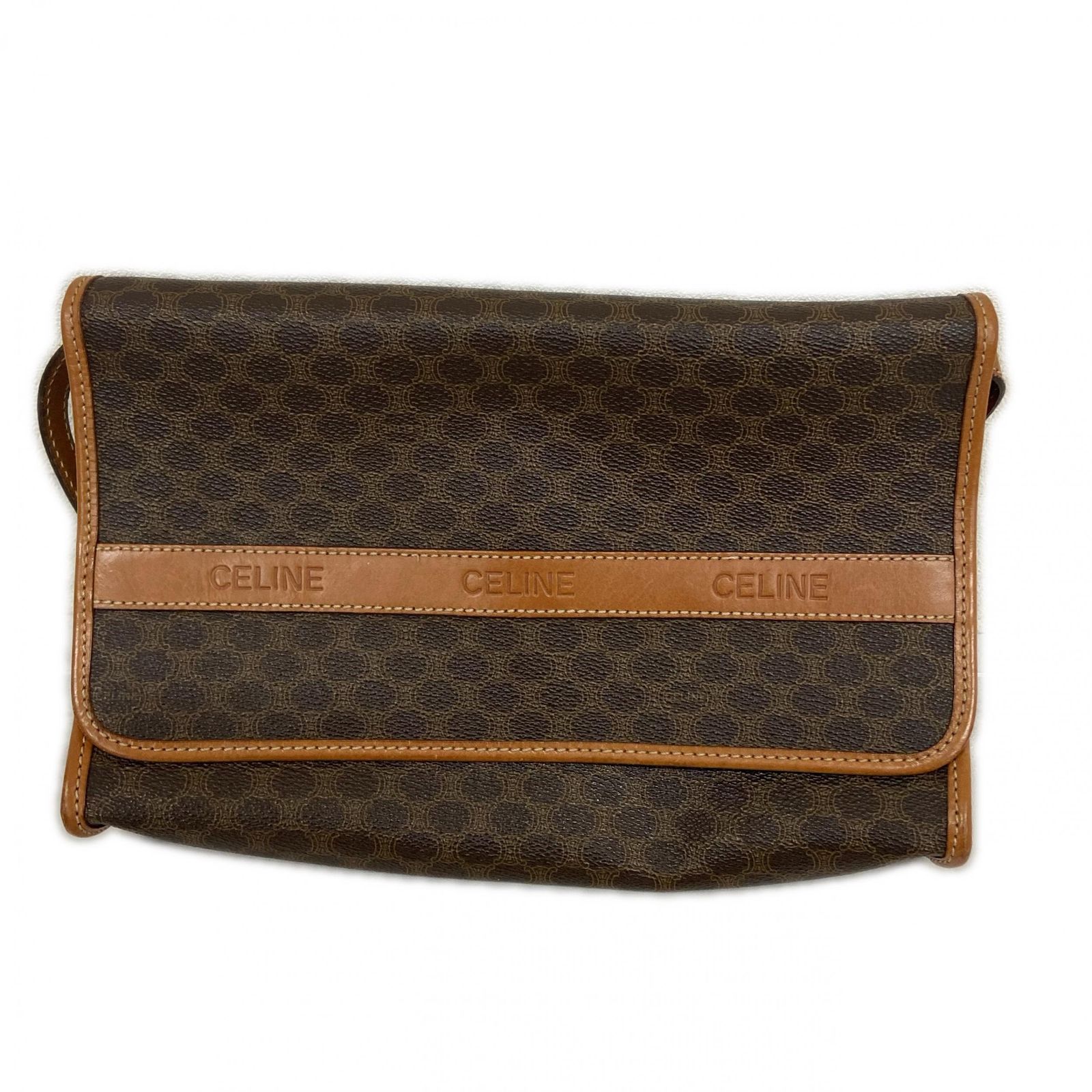 CELINE セリーヌ ショルダーバッグ マカダム柄 2 WAYバッグ マカダム ユニセックス ダークブラウン ブラウン