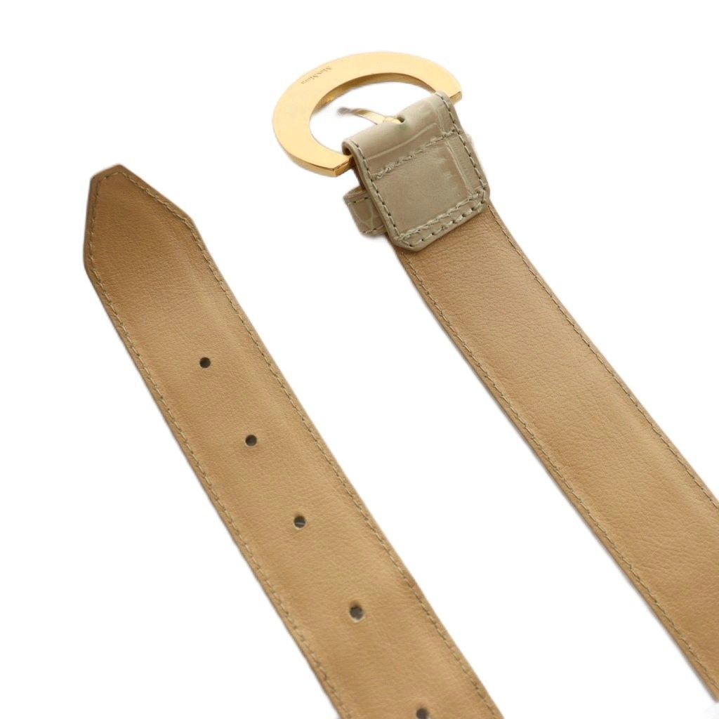 マックスマーラ MAX MARA ベルト クロコ型押し S ベージュ /SS □OS