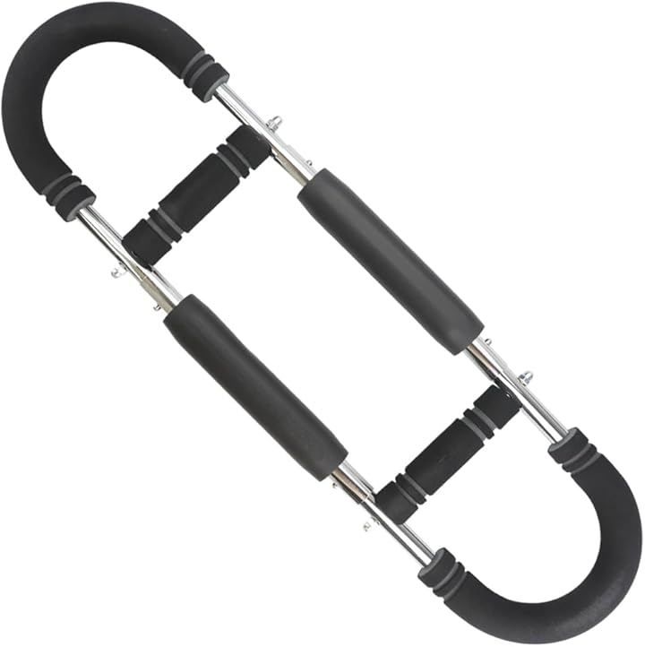 SunS Shop アームバー 筋トレ用 エキスパンダー トレーニング器具 大胸筋 広背筋 上腕二頭筋 腹筋 持ち運び簡単 2段階負荷調節可能 30-50KG 挟み込み防止 (グレー)