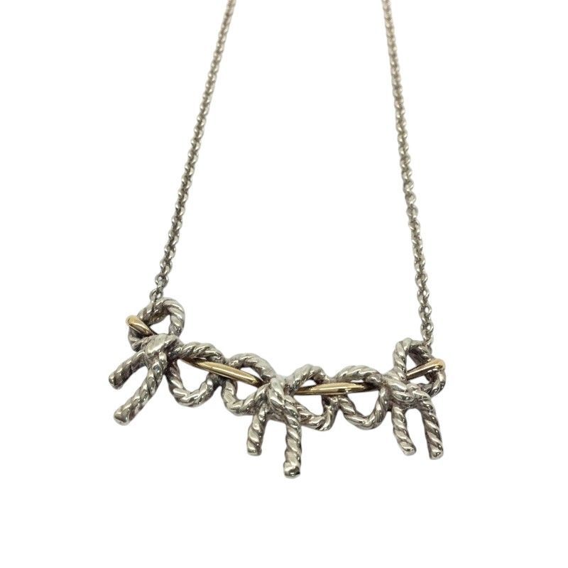 ティファニー　トリプルツイストリボンネックレス　シルバー/ゴールド　中古 TIFFANY＆Co【ティファニー】トリプルリボンネックレス アクセサリー