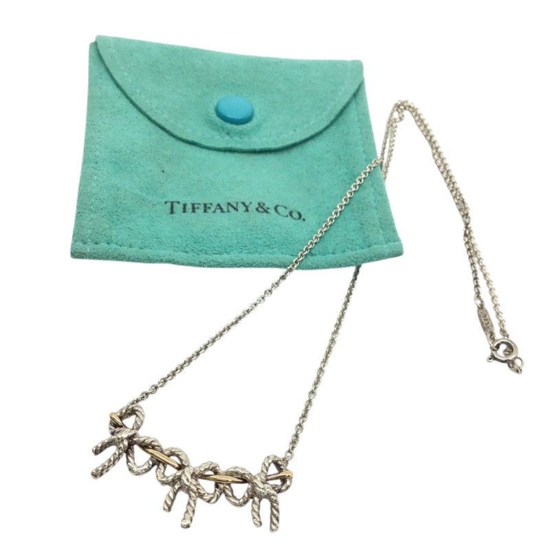 極美品✨️ ティファニー トリプル リボン コンビ ネックレス ペンダント 極美品✨️ ティファニー トリプル リボン コンビ ネックレス ペンダント