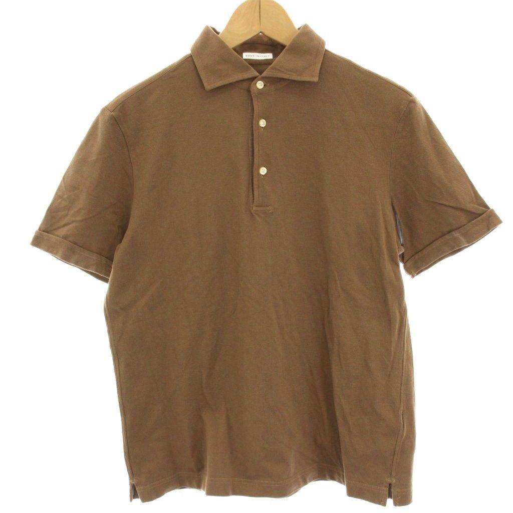 ギローバー GUY ROVER 鹿の子ポロシャツ カットソー 半袖 L 茶 ブラウン 24-02-0019-531 HN