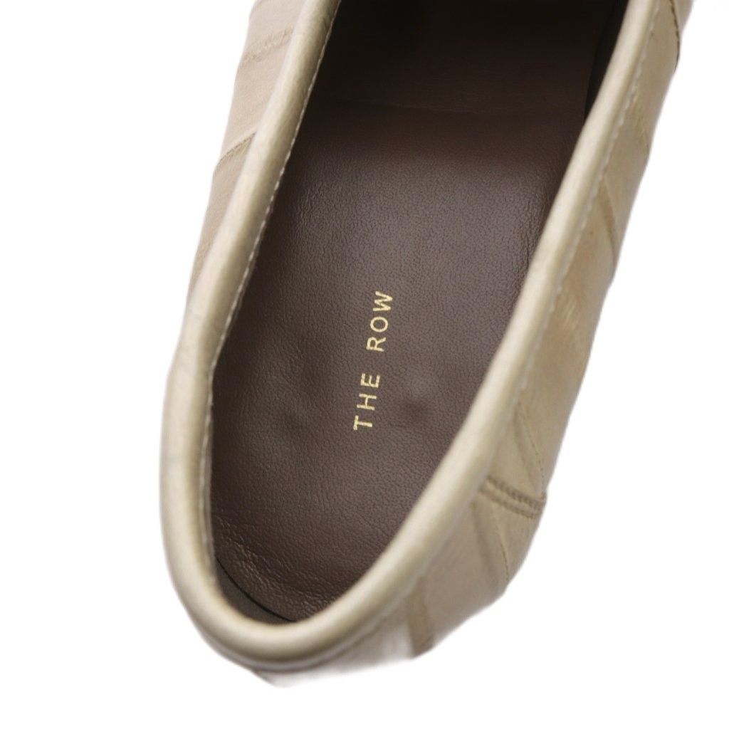 ザロウ THE ROW Soft Loafer ローファー モカシン レザー 39 ベージュ