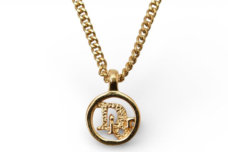 クリスチャンディオール ネックレス Christian Dior ロゴ サークル ゴールド