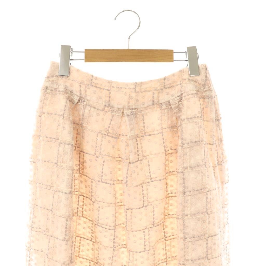 ルネ Rene ラメレースタックスカート 36 ライトピンク マルチカラー