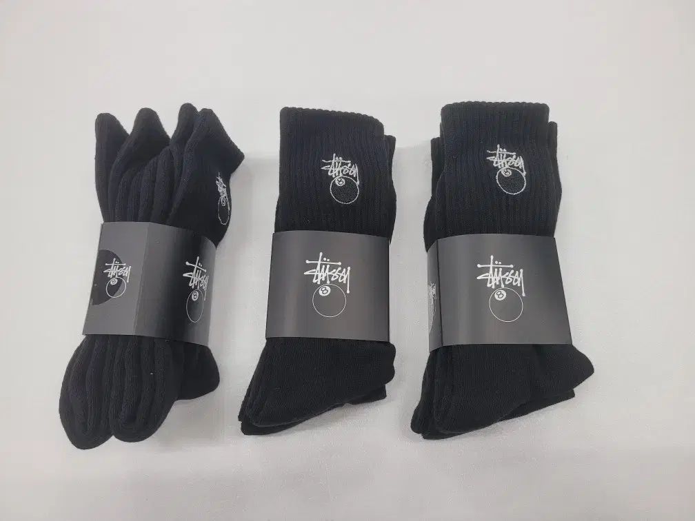 STUSSY 8ボール ダブル底 ブラック 靴下 6足