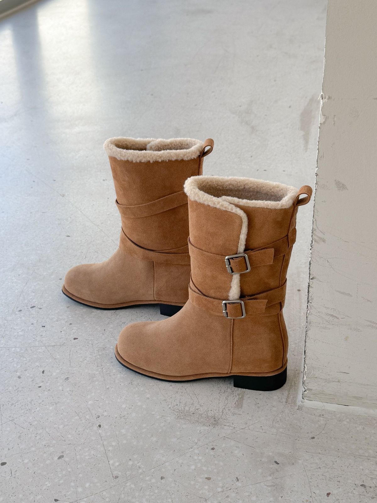  2 way ベルトライン ファー ミドルブーツ 3432 ワークブーツ ブーツ