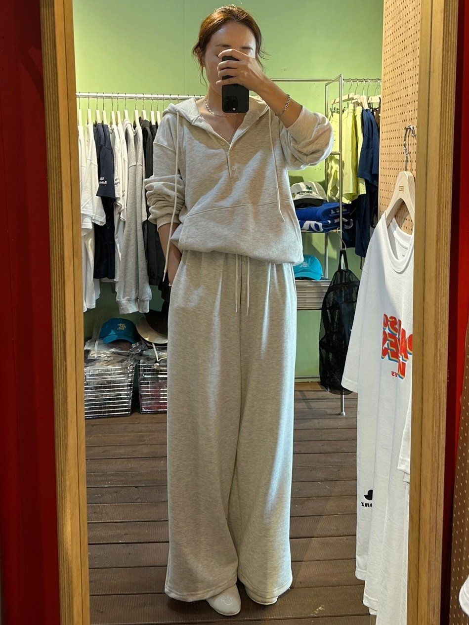  両面起毛 ルーズ フード ボタン セット その他 セットアップ