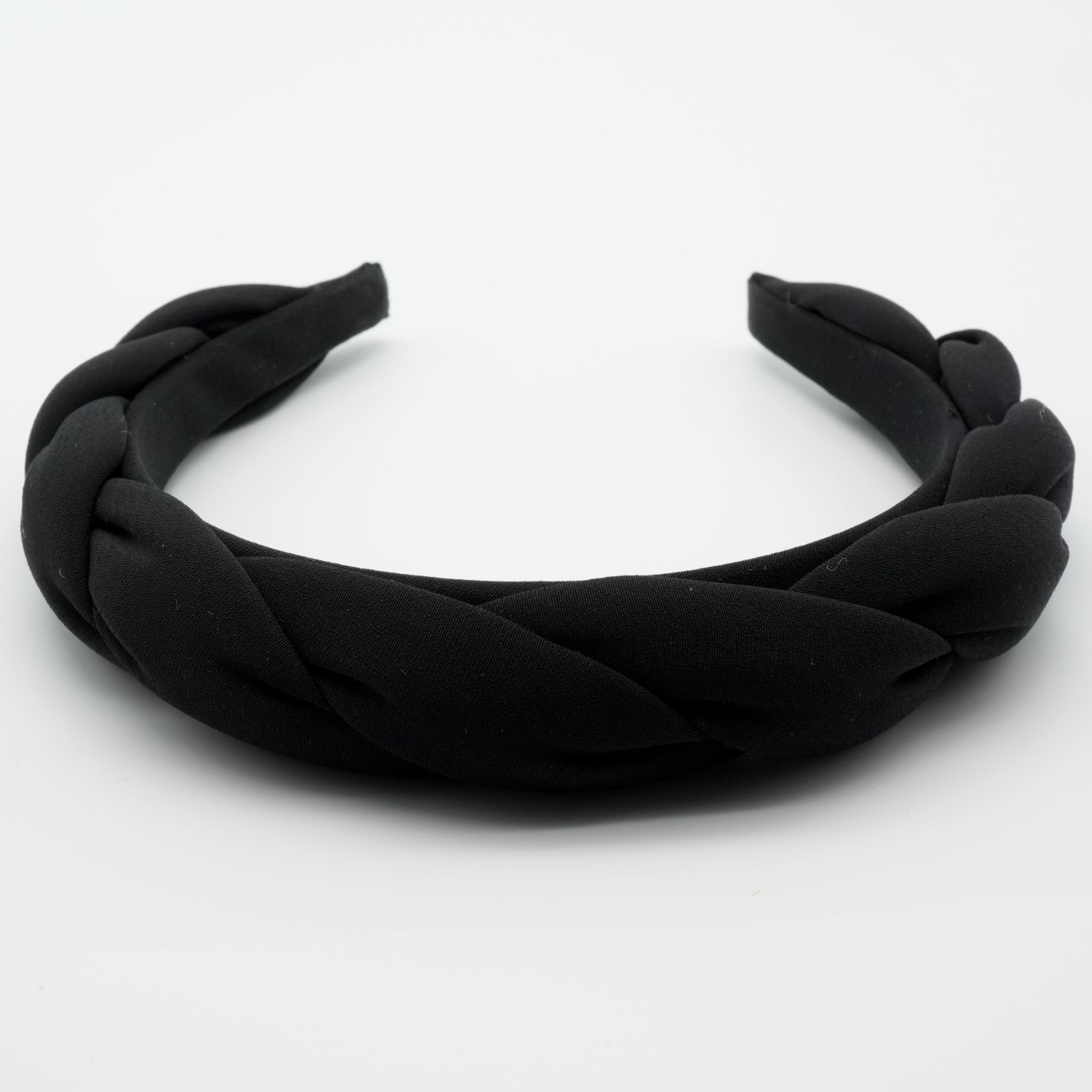 アレクサンドルドゥパリ ツイスト サテン カチューシャ 黒/25-2680