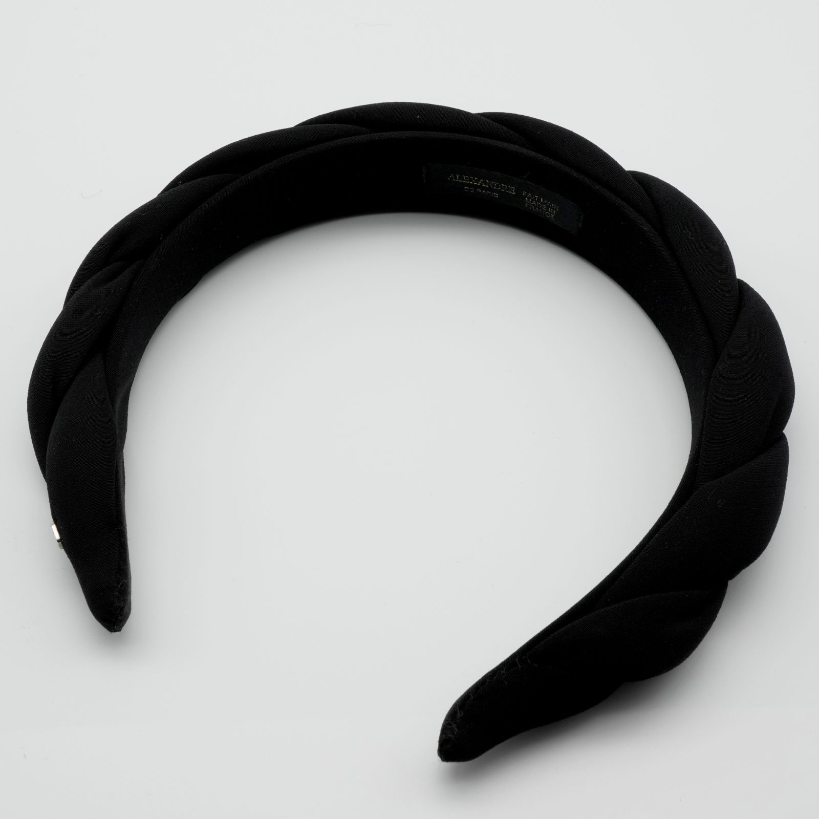 【美品】アレクサンドルドゥパリのツイストサテンカチューシャ（定価4.2万） アレクサンドルドゥパリ ツイスト サテン カチューシャ 黒/25-2680