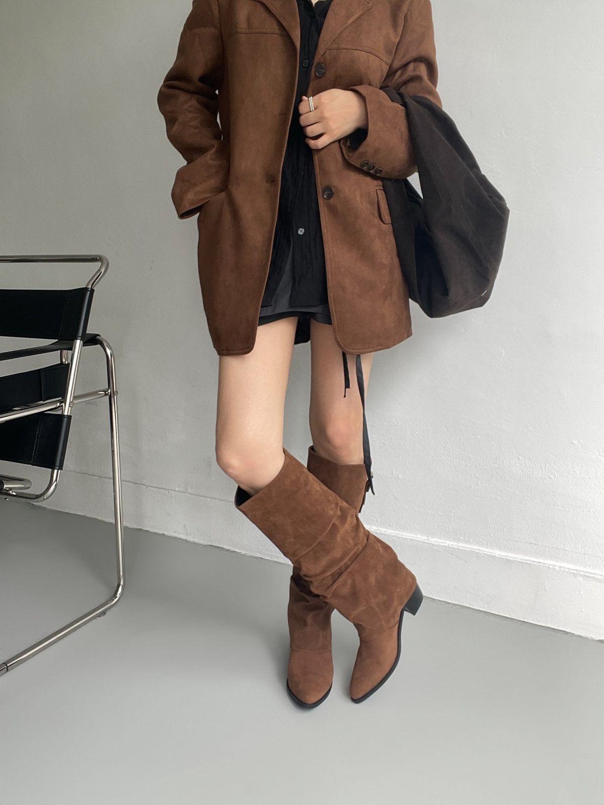  ミューズ バックル ミドル ブーツ V 157 ジャケット レザー ONE PIECE ニット カーディガン ワークブーツ ブーツ