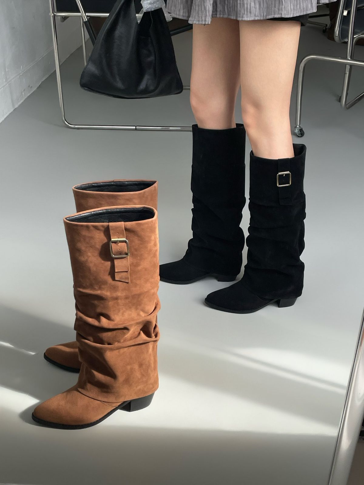 ミューズ バックル ミドル ブーツ V 157 ジャケット レザー ONE PIECE ニット カーディガン