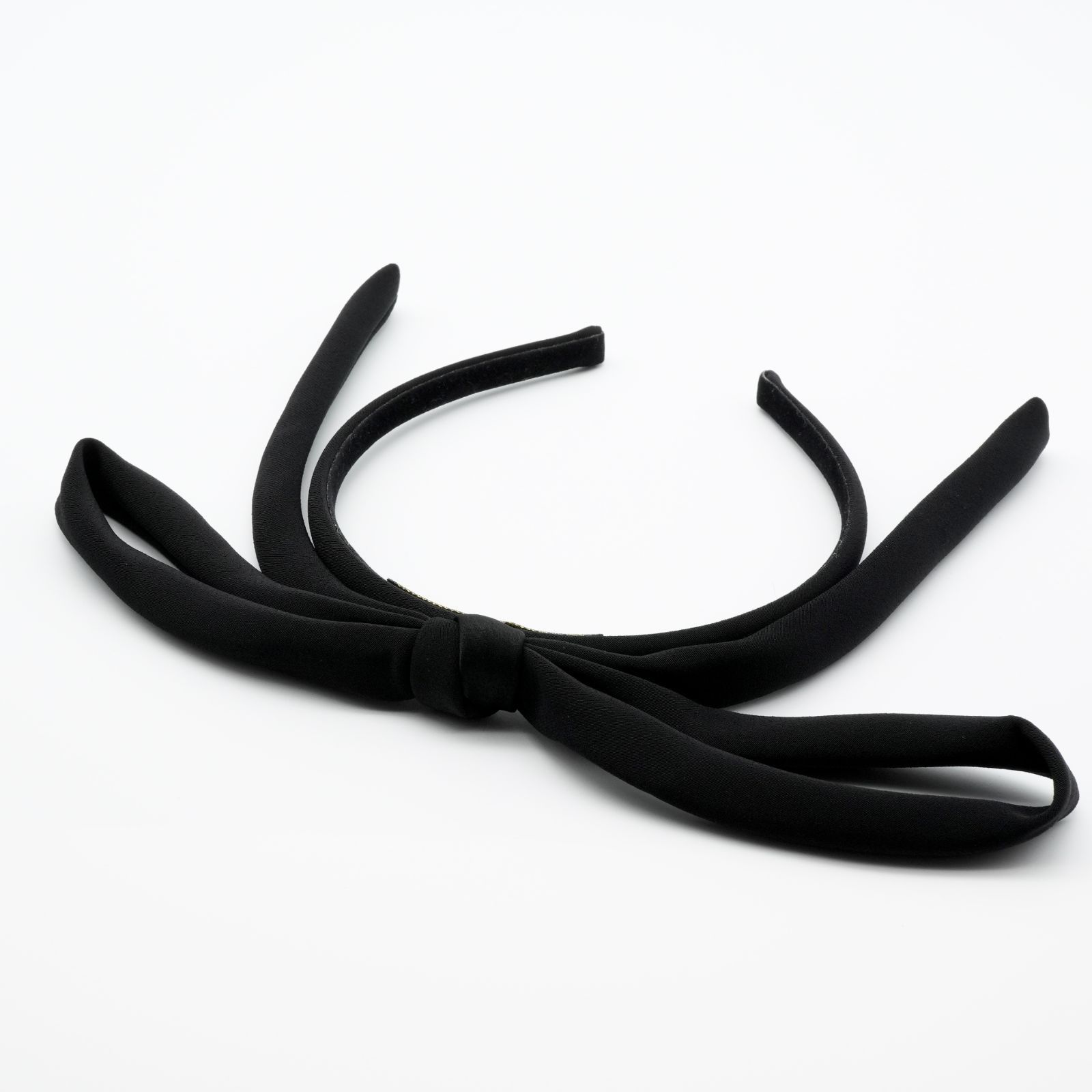 アレクサンドルドゥパリ ベロア リボン カチューシャ ブラック/25-2681