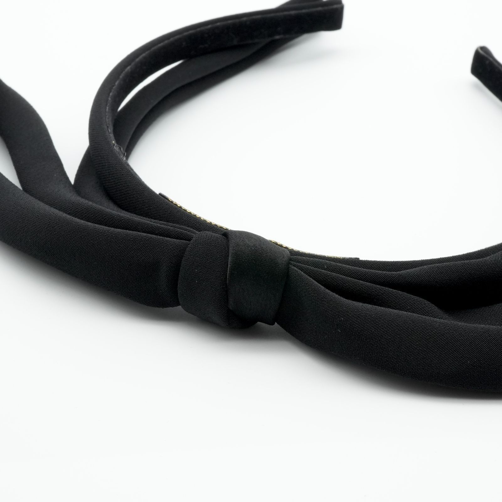 アレクサンドルドゥパリ ベロア リボン カチューシャ ブラック/25-2681