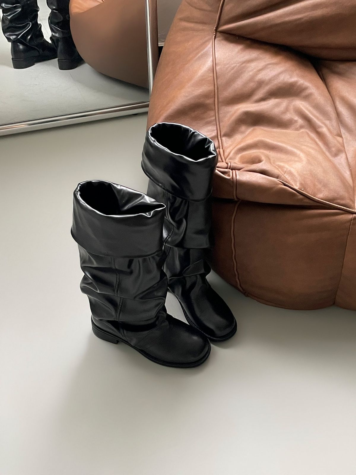 ツーウェイ メルト スラウチ ブーツ V 162 ニット ONE PIECE コート ジャケット オーバーサイズ