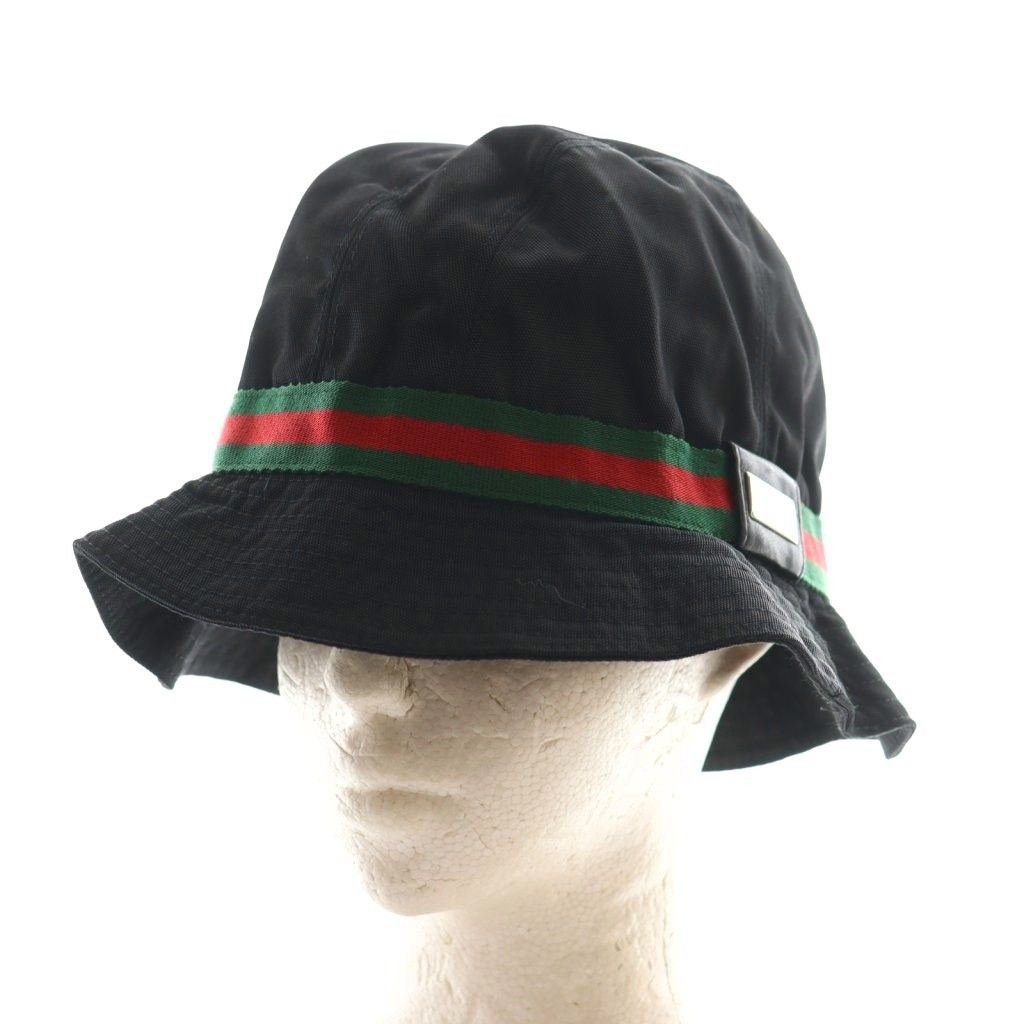 グッチ GUCCI シェリーライン バケットハット 帽子 バケハ M 黒 ブラック AQ OS OH