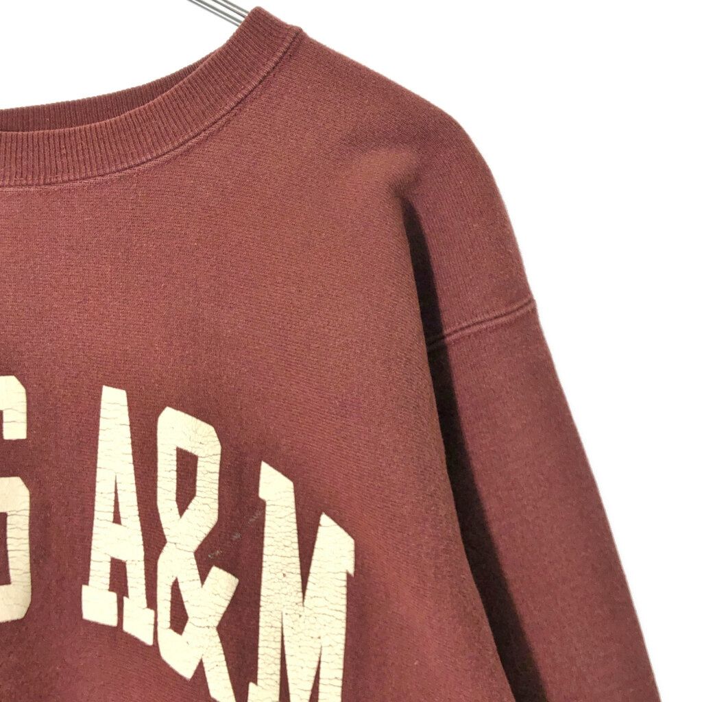90年代 USA製 Champion テキサス A&M ・アギーズ REVERSE WEAVE リバースウィーブ スウェット ワインレッド(メンズ L)中古 古着 V9259 90年代 USA製 Champion テキサス A&M ・アギーズ REVERSE WEAVE