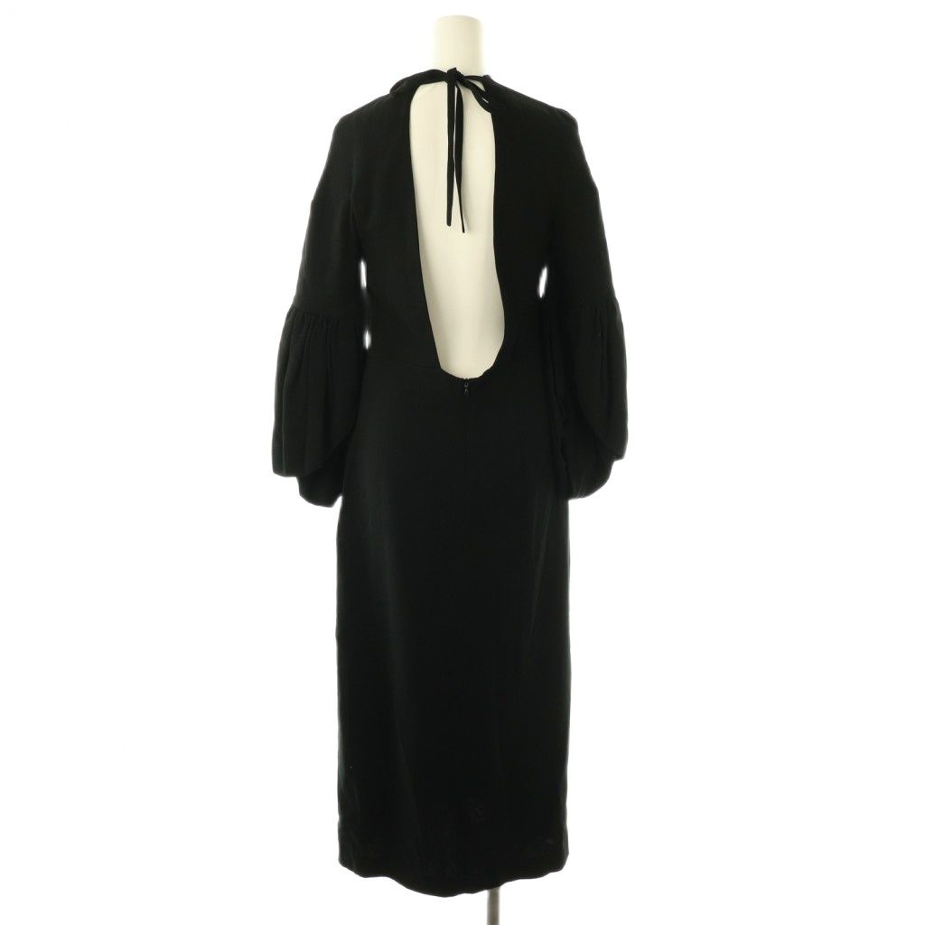 シモーネロシャ SIMONE ROCHA バックオープンワンピース 長袖 ロング 6 黒 NR OS SH