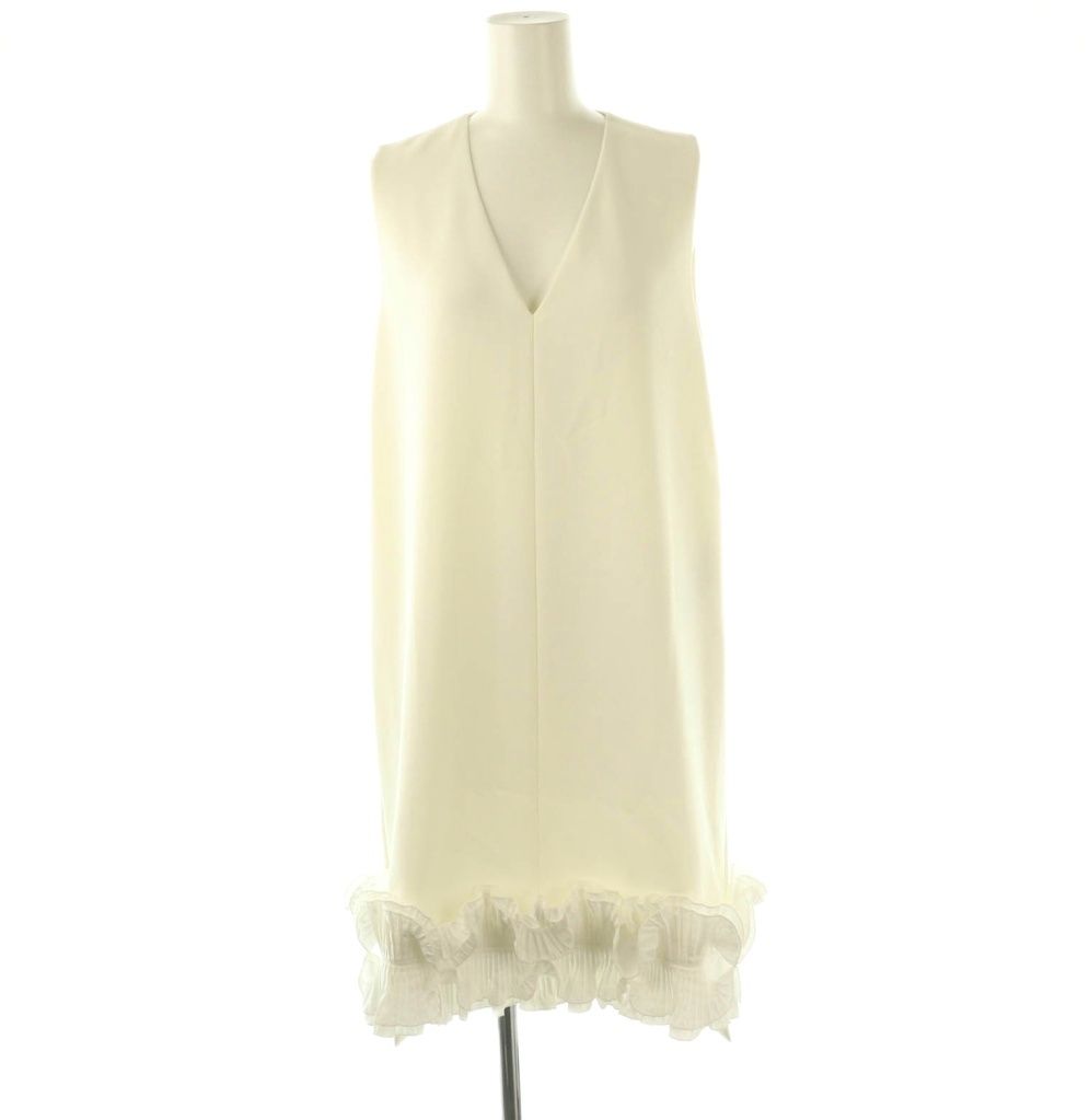 マックスマーラ MAX MARA 近年モデル ノースリーブ チュニック ワンピース 膝丈 40 ホワイト HK OS