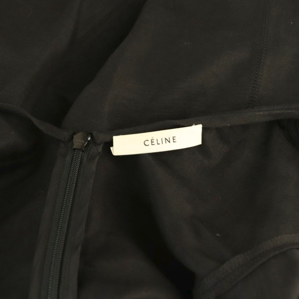  セリーヌ CELINE フィービー期 リネンパフスリーブブラウス プルオーバー 36 ブラック DF OS 半袖 シャツ ブラウス