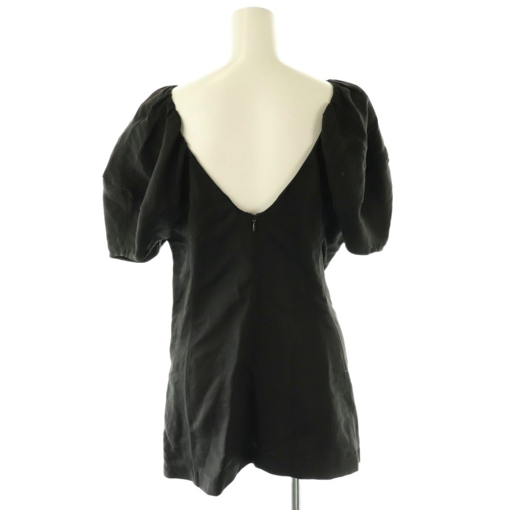 セリーヌ CELINE フィービー期 リネンパフスリーブブラウス プルオーバー 36 ブラック DF OS