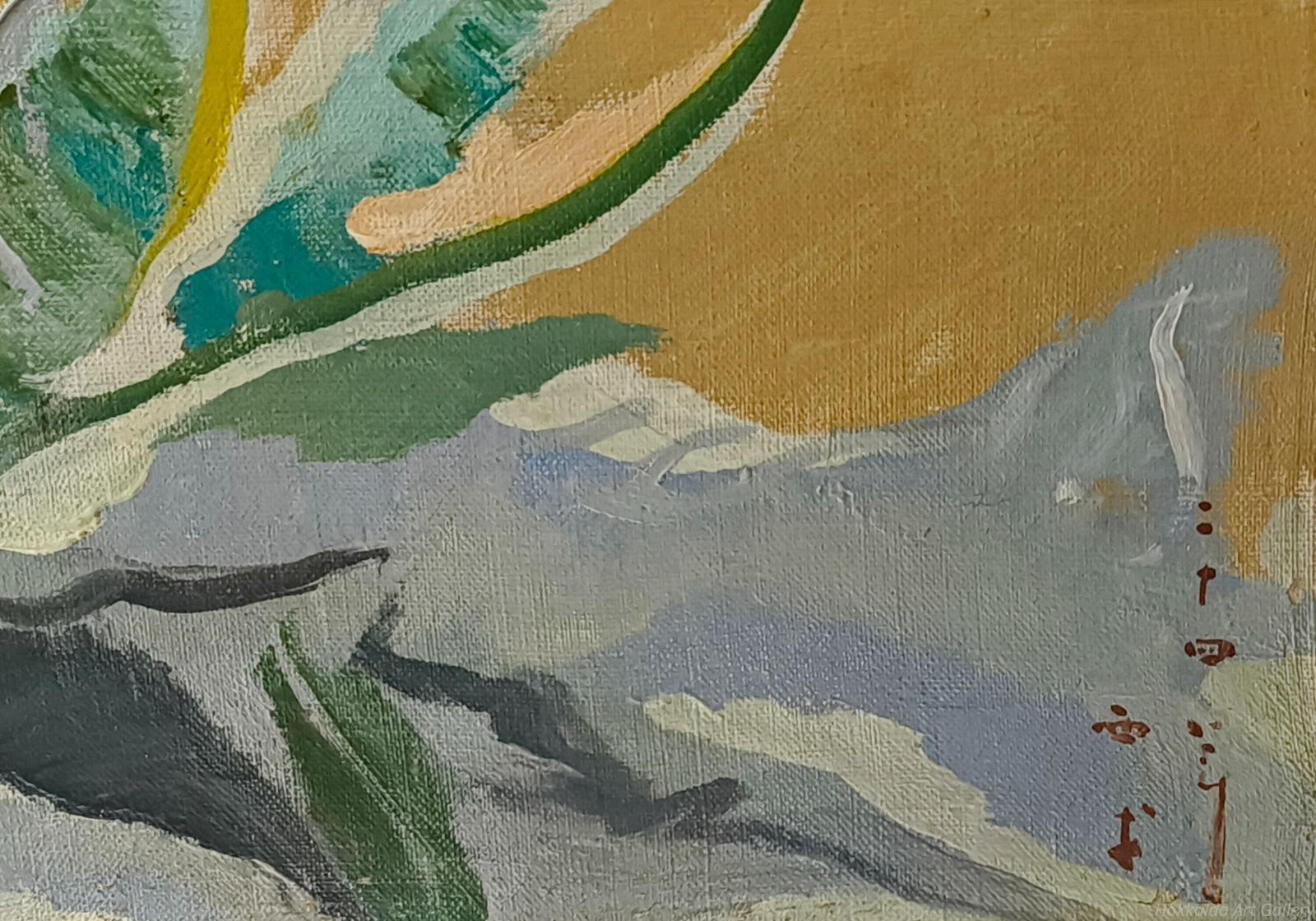 西村計雄 油彩画 プレートあり 真作　1988年 西村計雄 『レマン湖』 油彩画 - 北海道画廊