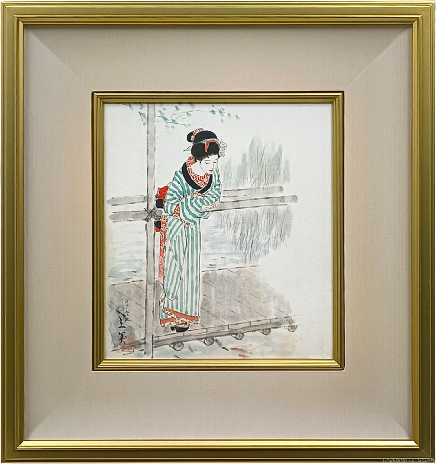 志村立美 ひょうたん池 水彩画 絵画