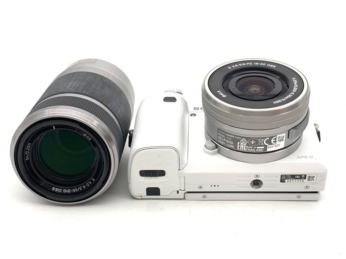  並品 ソニー α6000 ダブルズームレンズキット ホワイト ILCE 6000 Y W ミラーレス一眼 デジタルカメラ