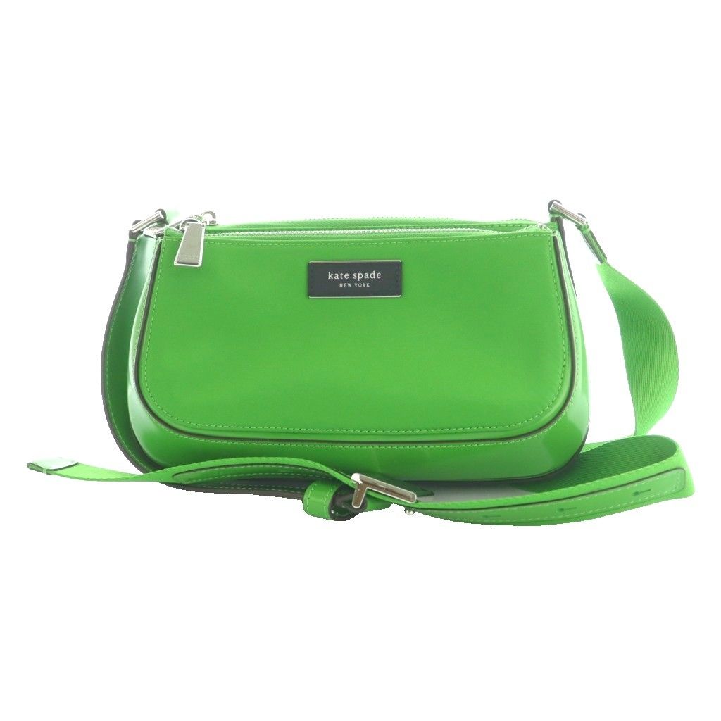 ケイトスペード KATE SPADE サムアイコンKSNYLミディアムクロスボディバッグ ショルダー ナイロン レザー 緑 グリーン KB 132 SS OS