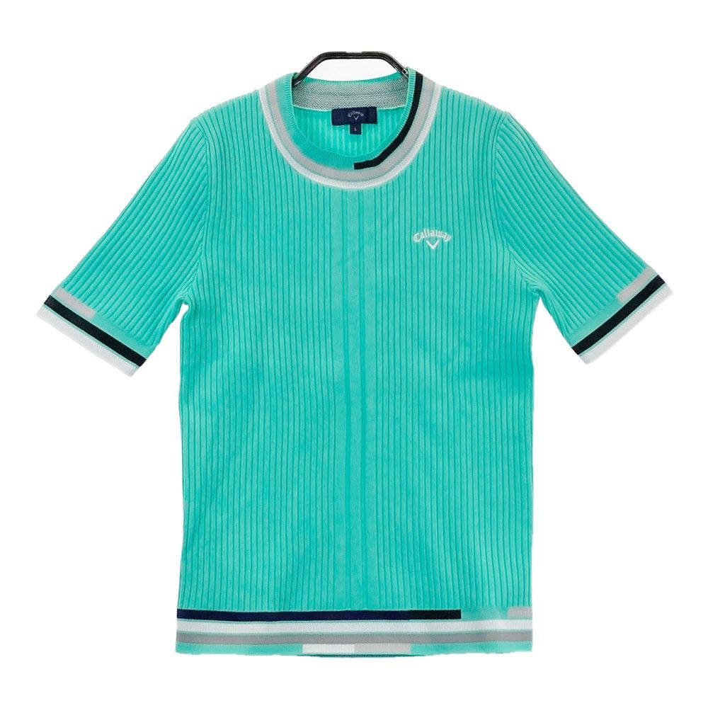 サイズ L キャロウェイ モデル 半袖ニットセーター グリーン系 ゴルフウェア レディース ストスト