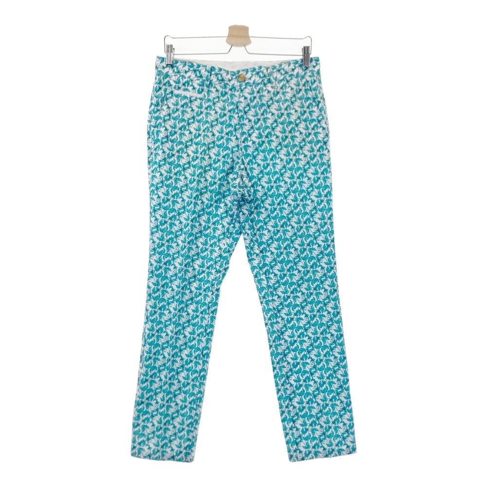 サイズ M ST ANDREWS セントアンドリュース ロングパンツ ボタニカル 総柄 グリーン系 ゴルフウェア メンズ ストスト