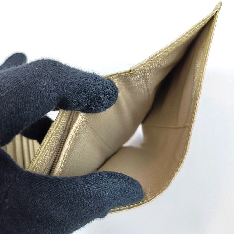  BURBERRY バーバリー 三つ折り財布 ノバチェック柄型押し ゴールド レディース 財布 三つ折り財布 折り財布