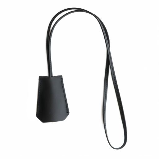 ザンチェッティ ZANCHETTI レザーキーリング クロシェット ケース ネックレス 黒 ブラック SS OS