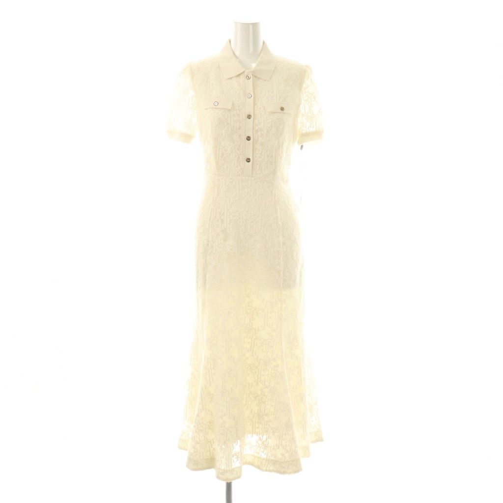 スナイデル SNIDEL 25 SS レースポロドレス ワンピース 半袖 ロング 0 オフホワイト NR OS SH