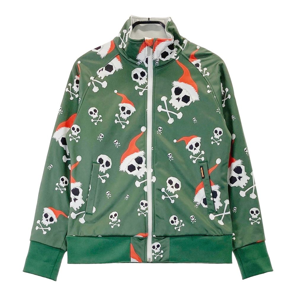 サイズ L LOUD MOUTH ラウドマウス 裏起毛 ジップジャケット ジングルボーンズ 総柄 カーキ系 ゴルフウェア レディース ストスト