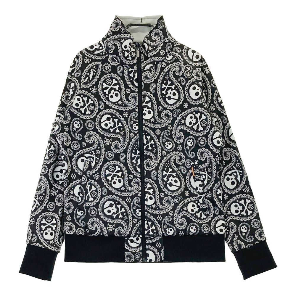 サイズ L LOUD MOUTH ラウドマウス 裏起毛 ジップジャケット シバーミーティンバーズ 総柄 ブラック系 ゴルフウェア レディース ストスト