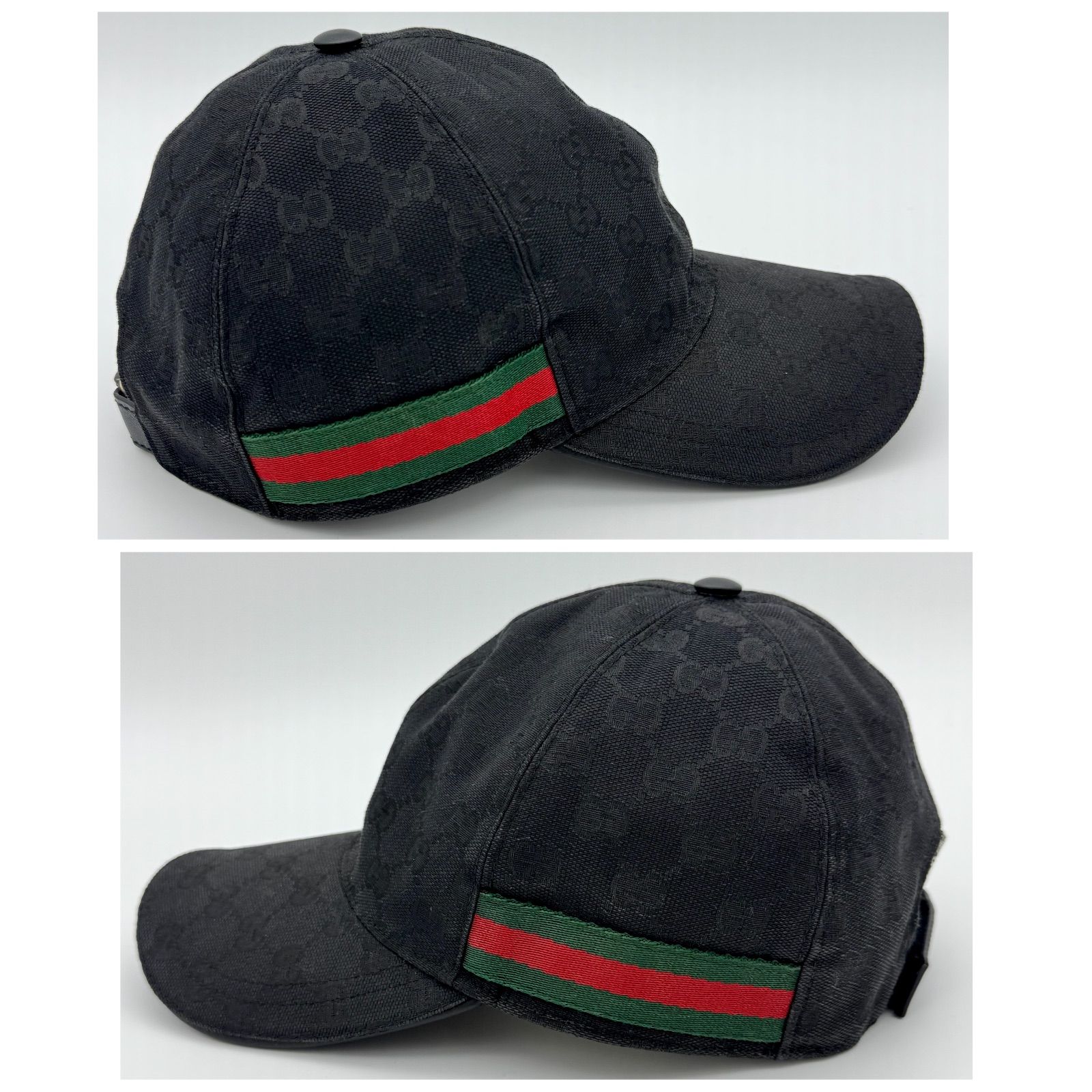 GUCCI グッチ キャップ 帽子 XL 60 cm GG キャンバス シェリー 200035 ベースボールキャップ ブラック 黒 ブランド 小物