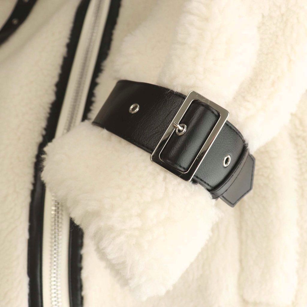  フレイアイディー FRAY I.D 23 AW シングルボンバージャケット ブルゾン ジップアップ 0 オフホワイト 黒 NR ジャンパー ブルゾン ジャケット アウター