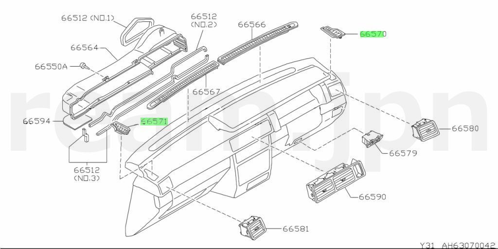 新品日産純正 Y31 セドリック グロリア エアコン ベンチレーター