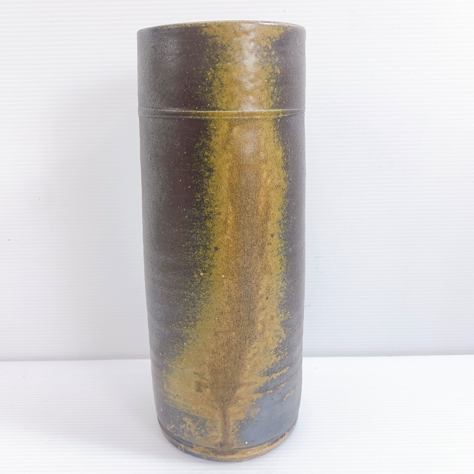 H-297 藤原雄 備前焼 花入 花瓶 共箱付き 人間国宝 備前花器 茶道具