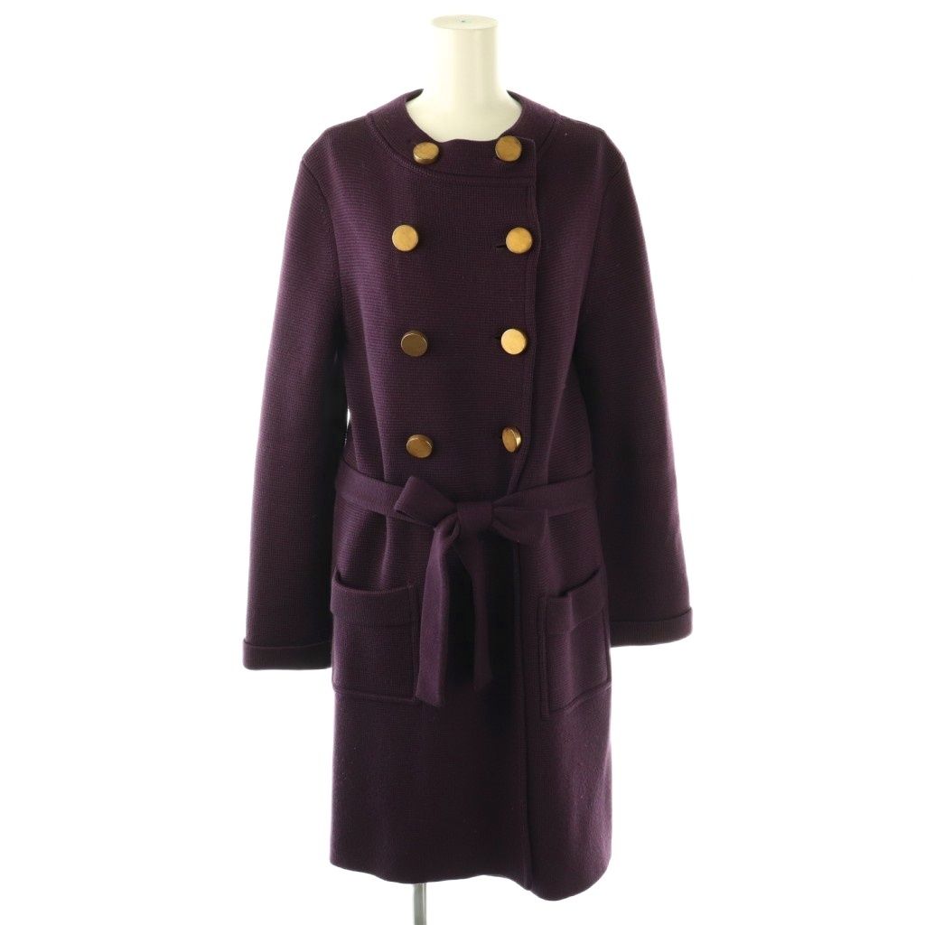 『未使用品』J＆M Davidson ニットコート パープル サイズM ジェイ&エムデヴィッドソン J&M Davidson ニットコート ダブル S