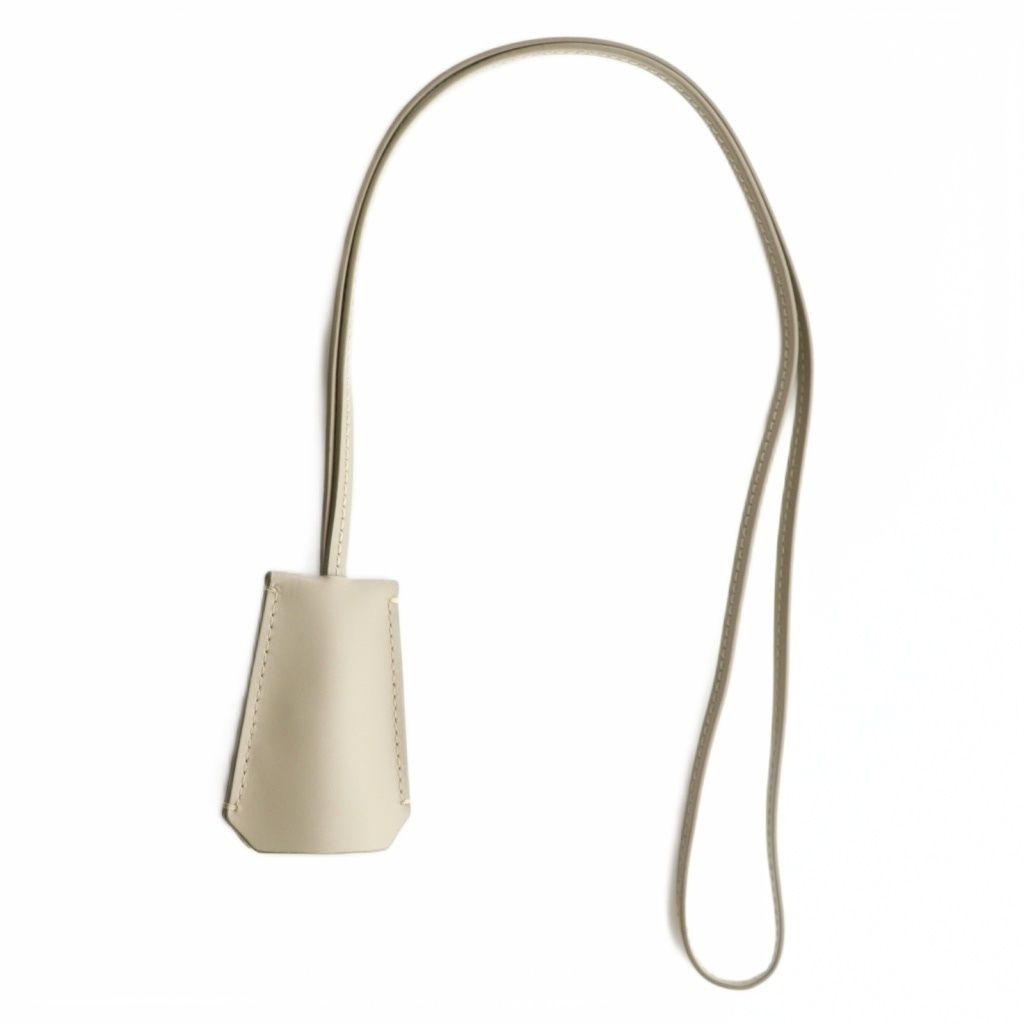 ザンチェッティ ZANCHETTI レザーキーリング クロシェット ケース ネックレス グレージュ SS OS