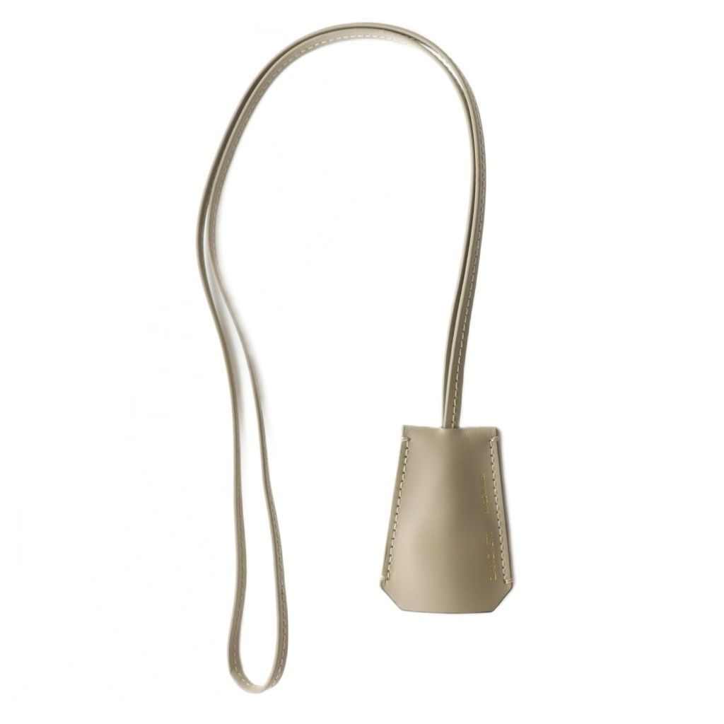 ザンチェッティ ZANCHETTI レザーキーリング クロシェット ケース ネックレス グレージュ SS OS